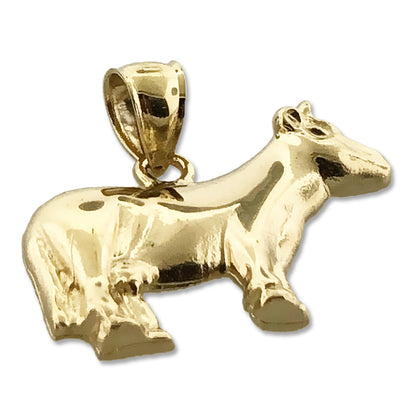 14K Gold Kuh-Charm (Bauernhof)