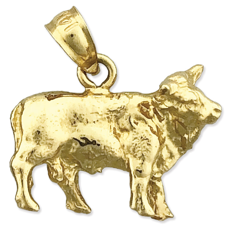 14K Gold 3D-Kuh-Charm