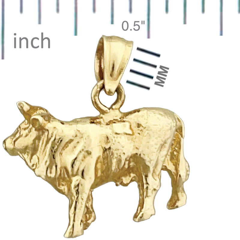 14K Gold 3D-Kuh-Charm