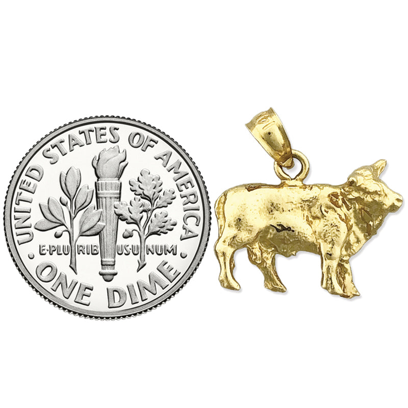 14K Gold 3D-Kuh-Charm