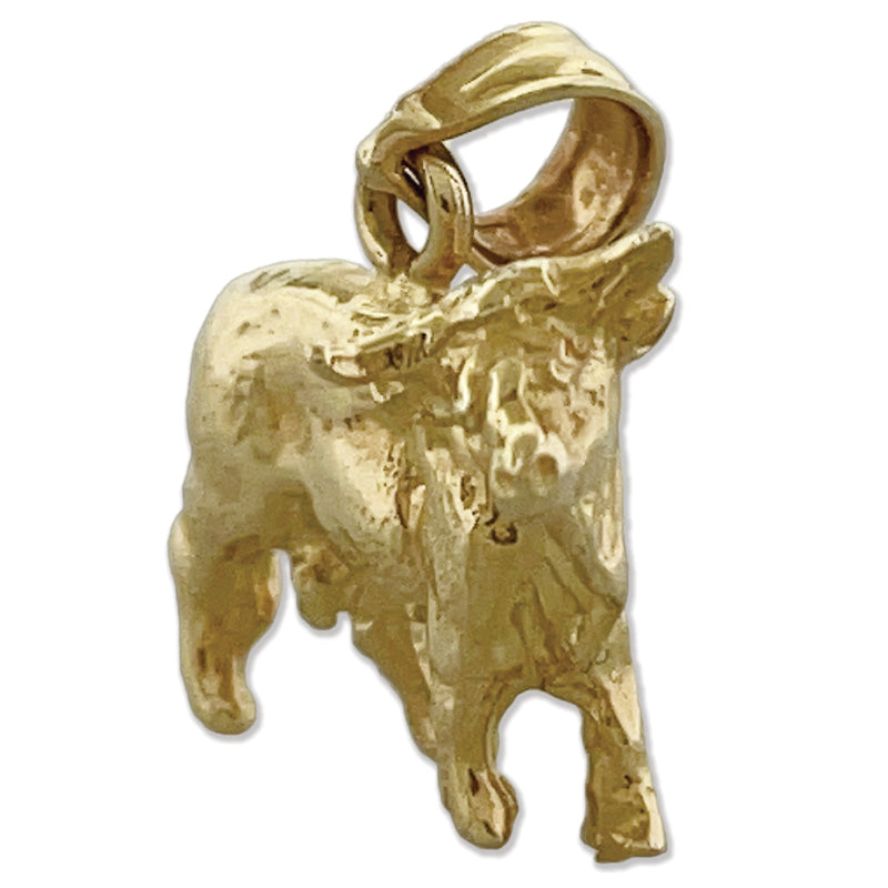 14K Gold 3D-Kuh-Charm