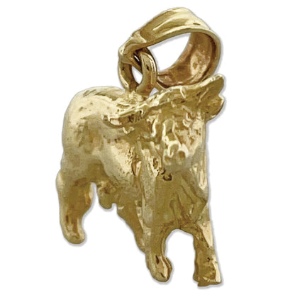 14K Gold 3D-Kuh-Charm