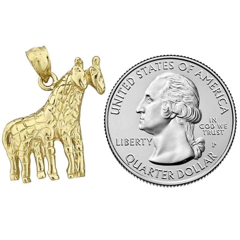 14K Gold Anhänger mit zwei Giraffen