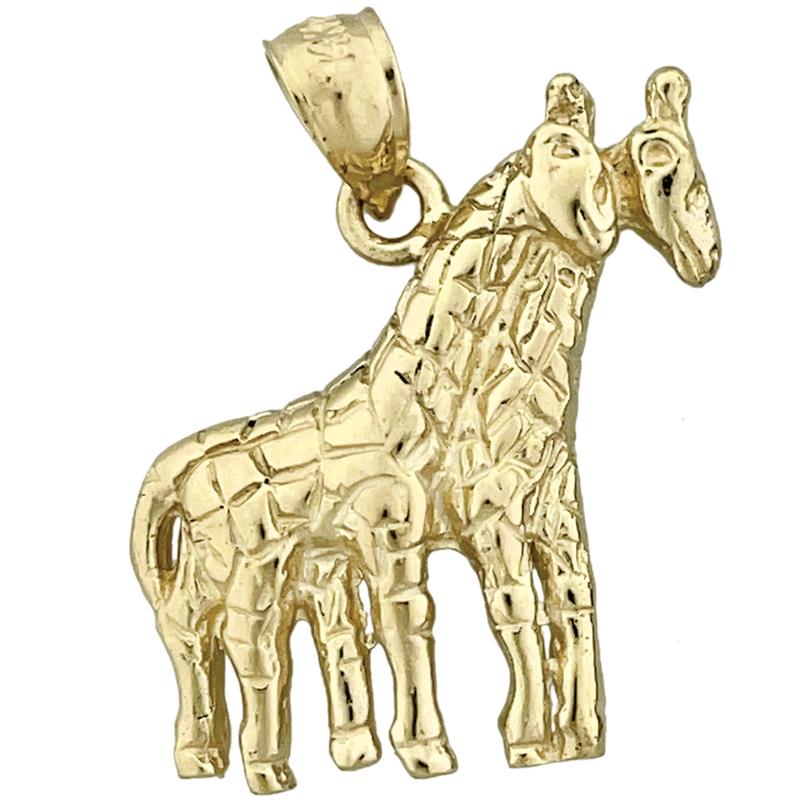 14K Gold Anhänger mit zwei Giraffen