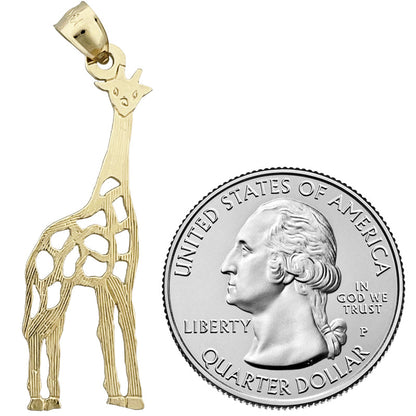 585 Gold 35-mm-Ausschnitt-Giraffen-Anhänger