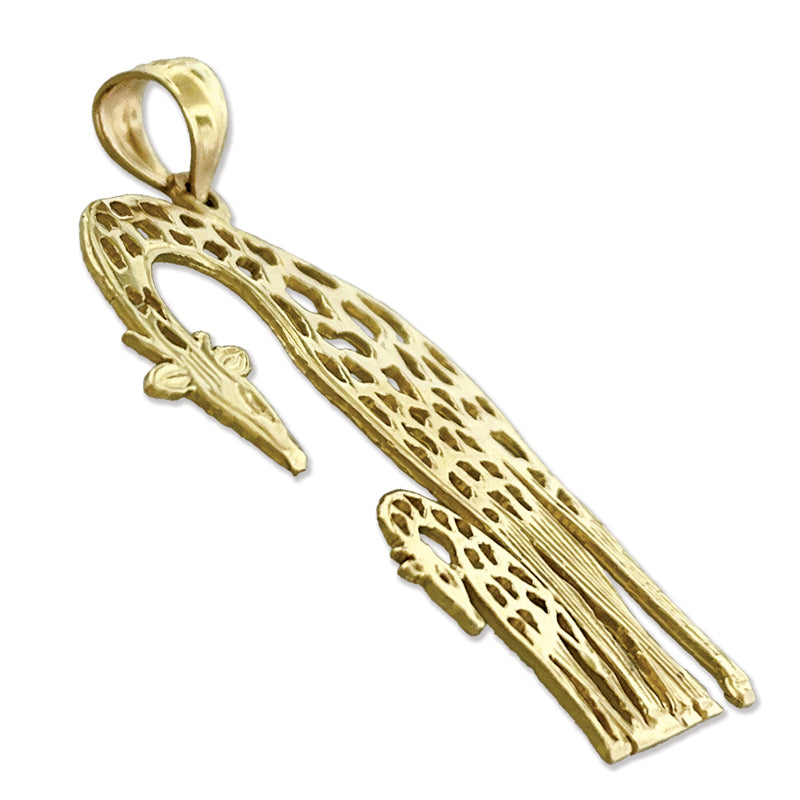 14K Gold Anhänger "Giraffe mit Kalb" mit Ausschnitten