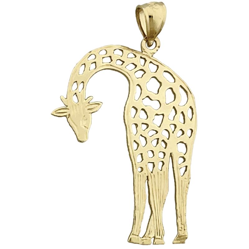 14K Gold 30MM Ausgeschnittener Giraffen-Anhänger