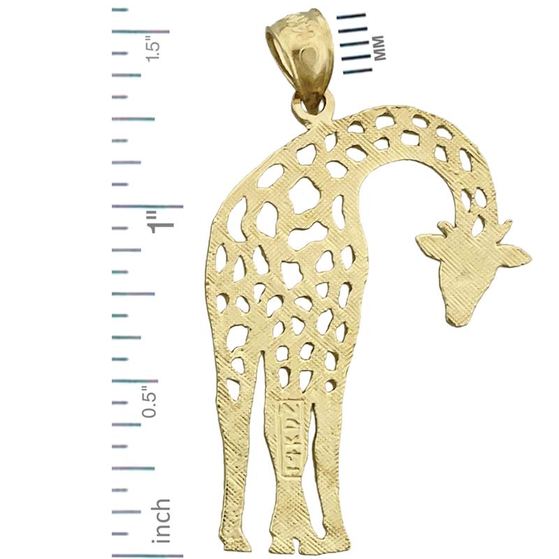 14K Gold 30MM Ausgeschnittener Giraffen-Anhänger