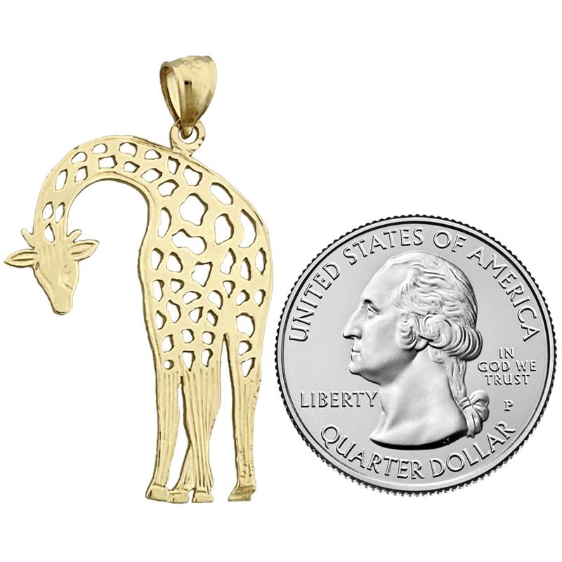 14K Gold 30MM Ausgeschnittener Giraffen-Anhänger