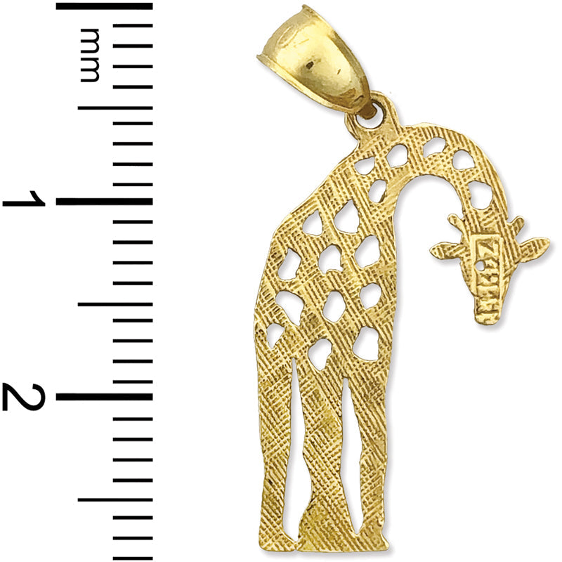 14K Gold Anhänger Giraffe mit Ausschnitten