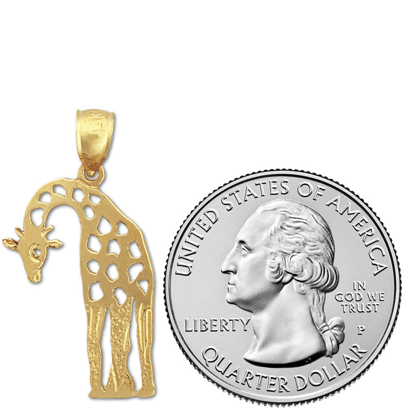 14K Gold Anhänger Giraffe mit Ausschnitten