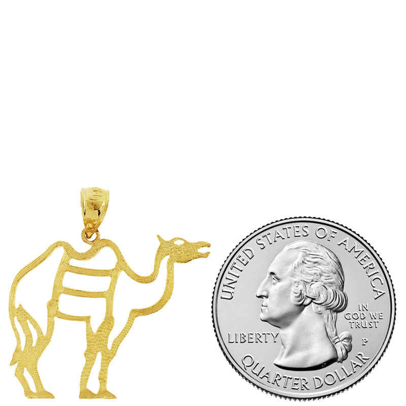 14K Gold Anhänger „Kamel" mit Cut-Out