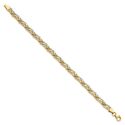 14K Gelb & Rhodium Diamantiert Armband