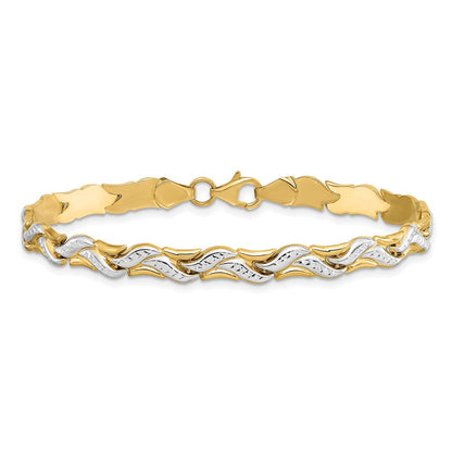 14K Gelb & Rhodium Diamantiert Armband
