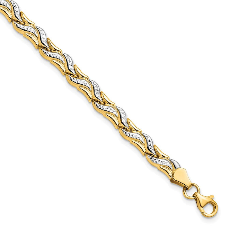 14K Gelb & Rhodium Diamantiert Armband