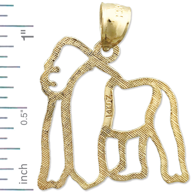 14K Gold Anhänger „Gorilla" mit Durchbrucharbeit