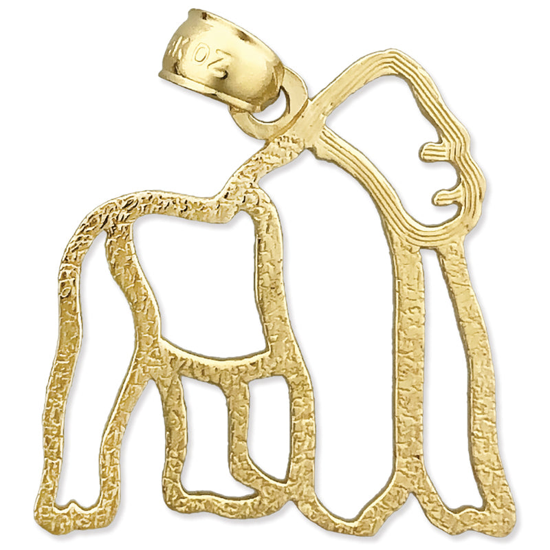 14K Gold Anhänger „Gorilla" mit Durchbrucharbeit
