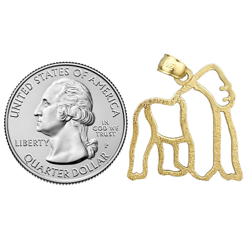 14K Gold Anhänger „Gorilla" mit Durchbrucharbeit