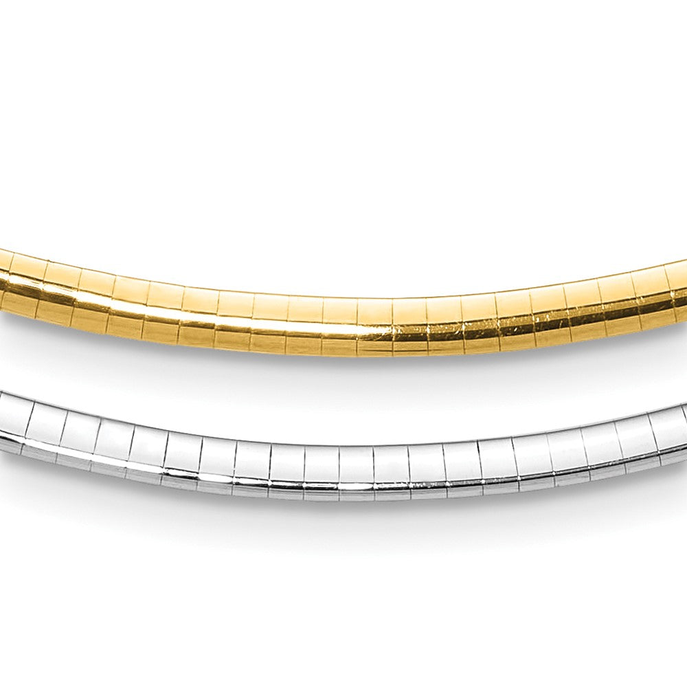 14K Bicolor 3mm Wendbar Omega Halskette