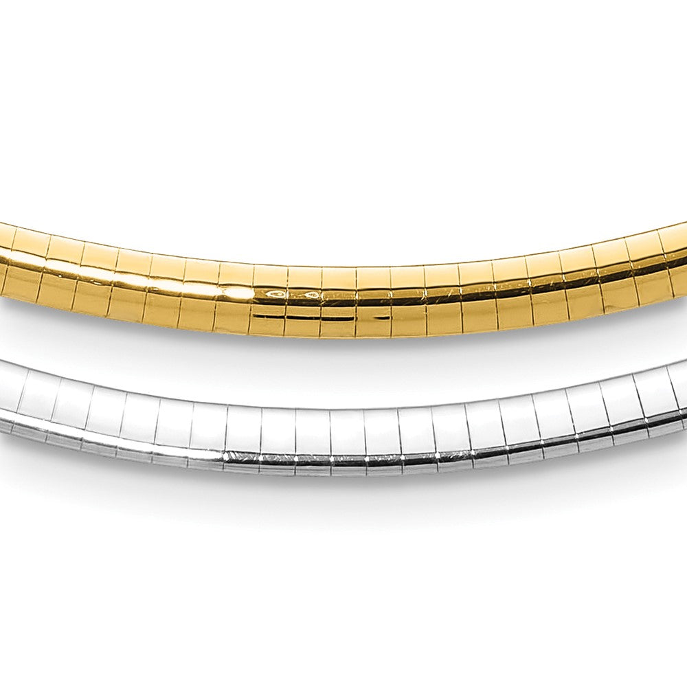 14K Bicolor 4mm Wendbar Omega Halskette