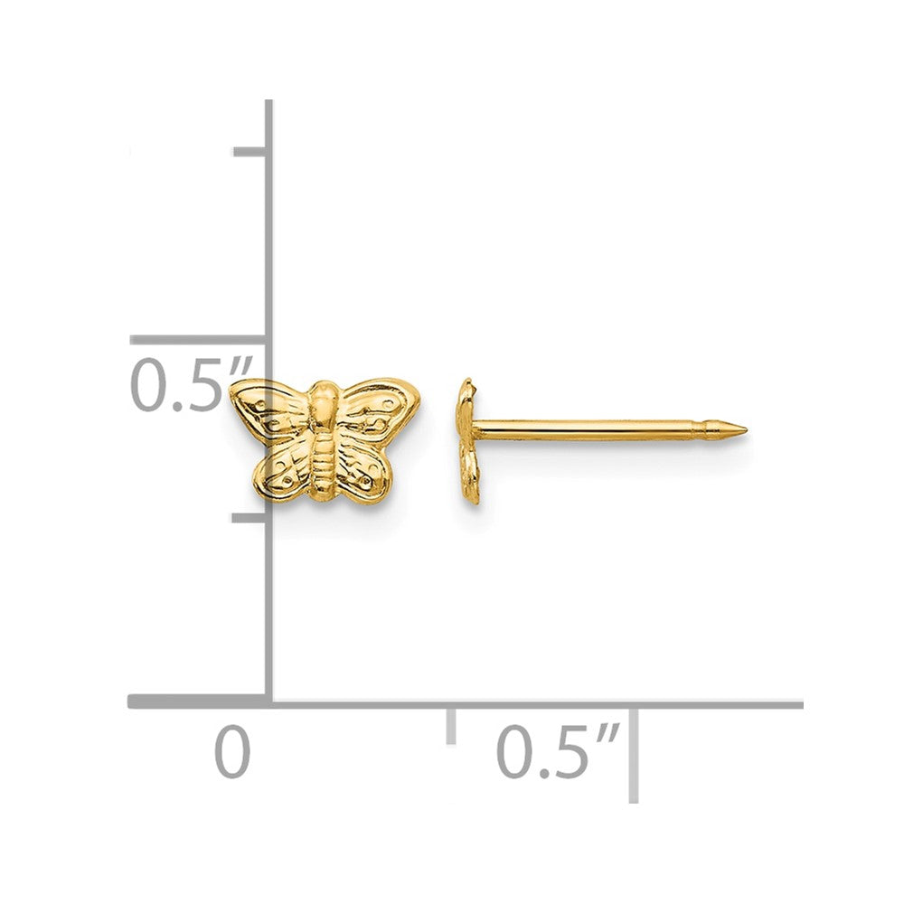 14K Gelbgold 7mm Schmetterling Ohrringe