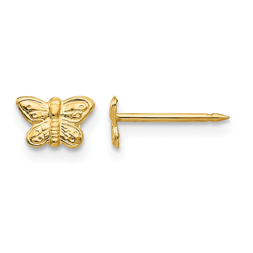 14K Gelbgold 7mm Schmetterling Ohrringe