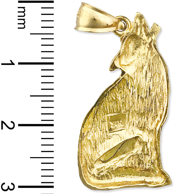 14K Gold Anhänger „Heulender Kojote