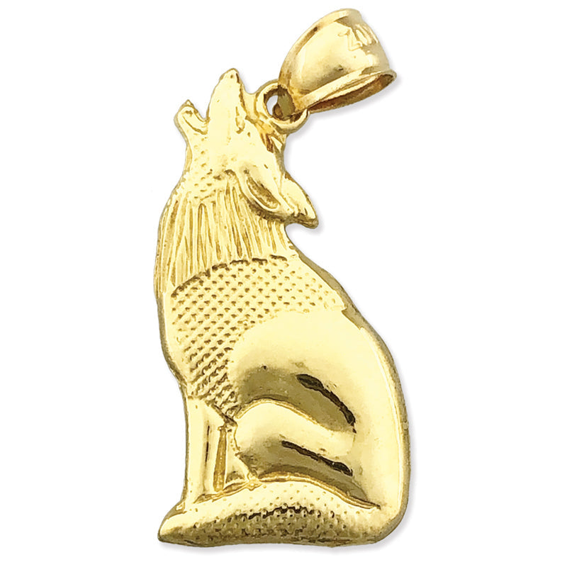 14K Gold Anhänger „Heulender Kojote