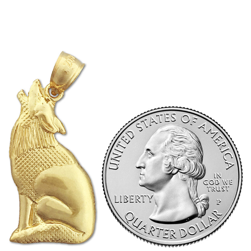 14K Gold Anhänger „Heulender Kojote