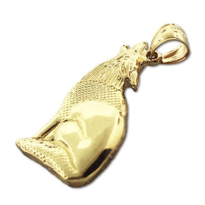 14K Gold Anhänger „Heulender Kojote