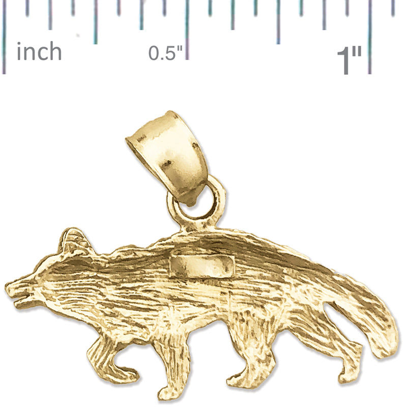 14K Gold Coyote-Anhänger