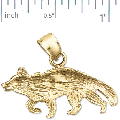 14K Gold Coyote-Anhänger