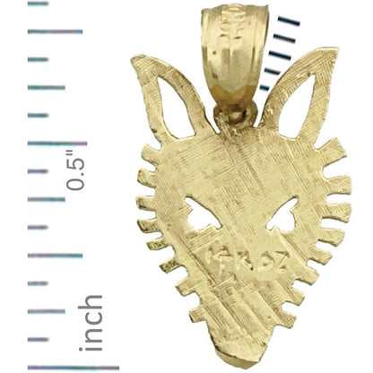 14K Gold Silhouette Kojote-Gesicht Charm
