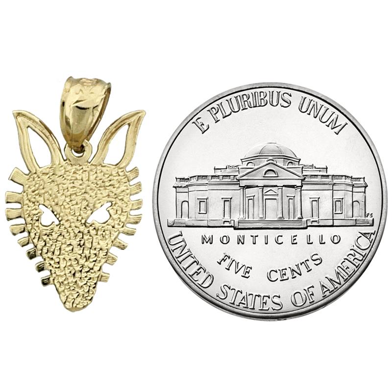 14K Gold Silhouette Kojote-Gesicht Charm