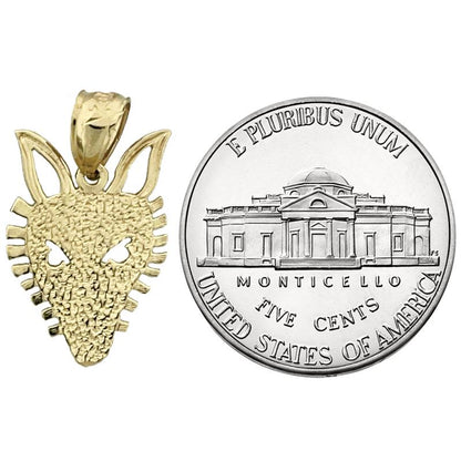 14K Gold Silhouette Kojote-Gesicht Charm