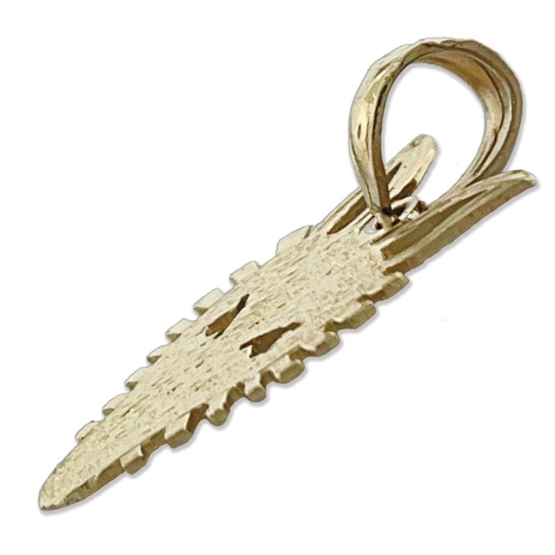 14K Gold Silhouette Kojote-Gesicht Charm