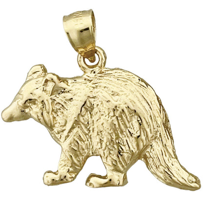 14K Gold Anhänger Waschbär