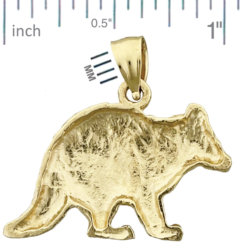 14K Gold Anhänger Waschbär