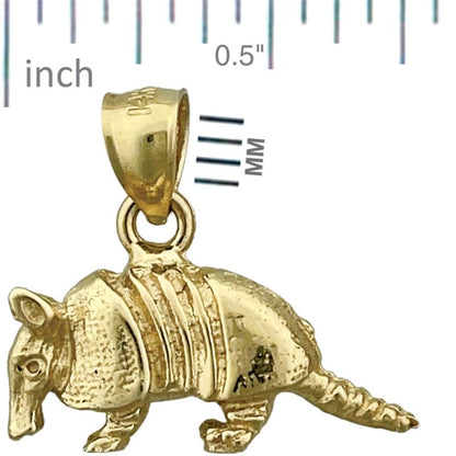 14K Gold 3D-Gürteltier-Charm