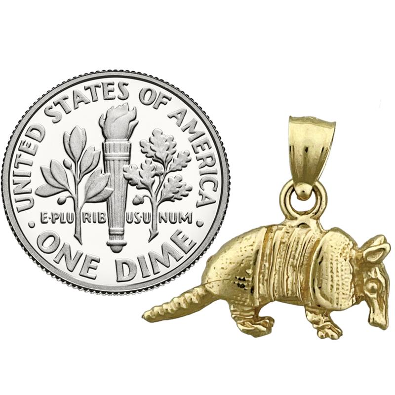 14K Gold 3D-Gürteltier-Charm
