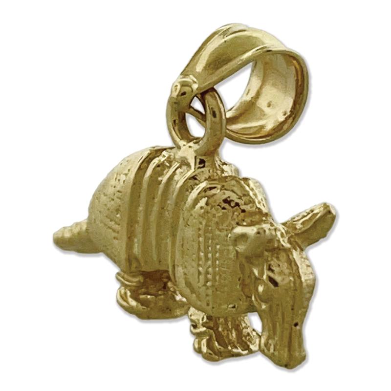 14K Gold 3D-Gürteltier-Charm
