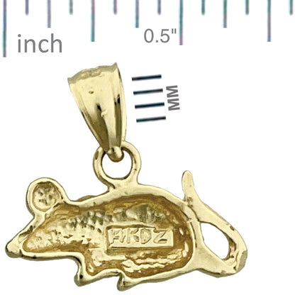 585 Gold 18 mm Maus-Charm