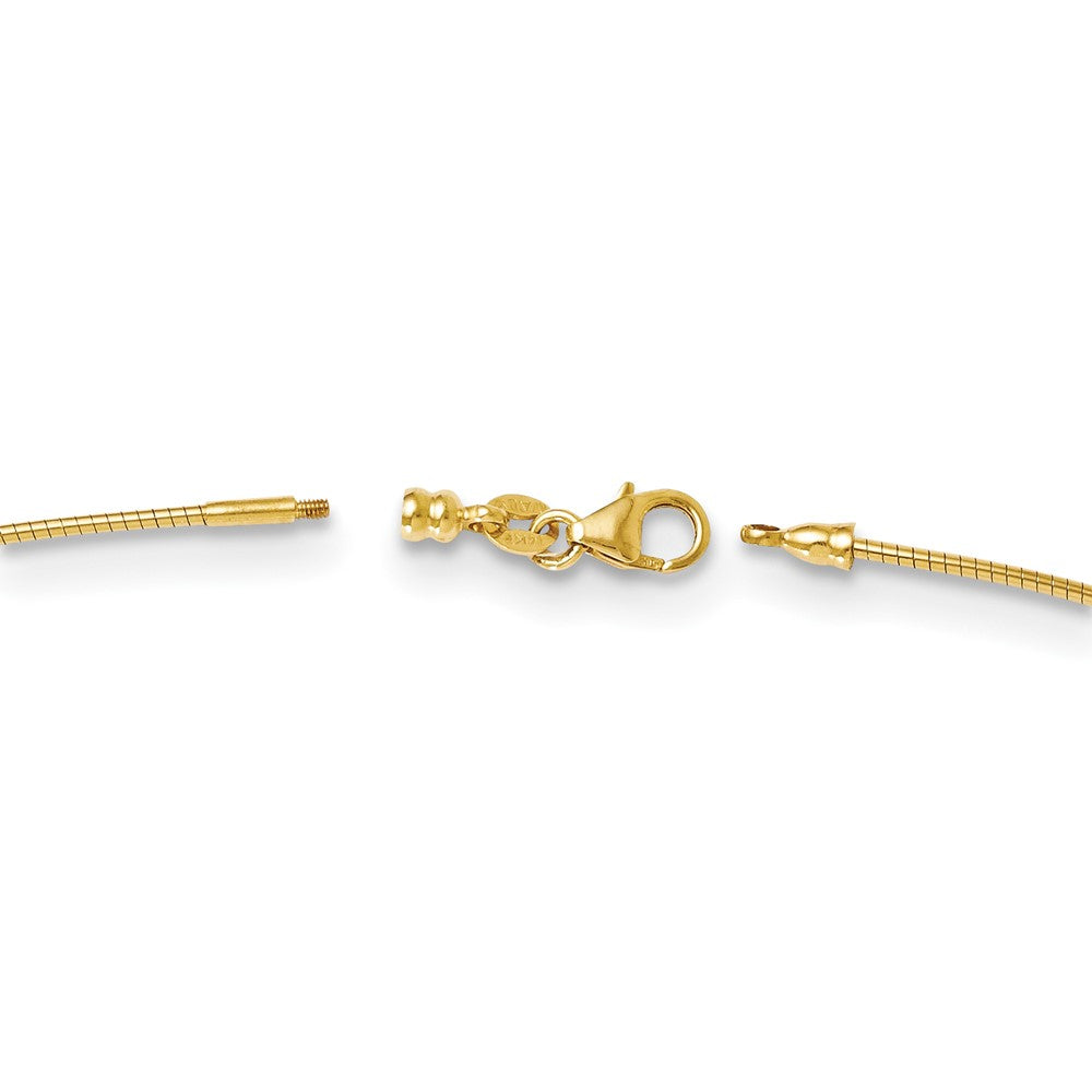 14K Gelbgold 1.2mm Detachable Verschluss Omega Halskette