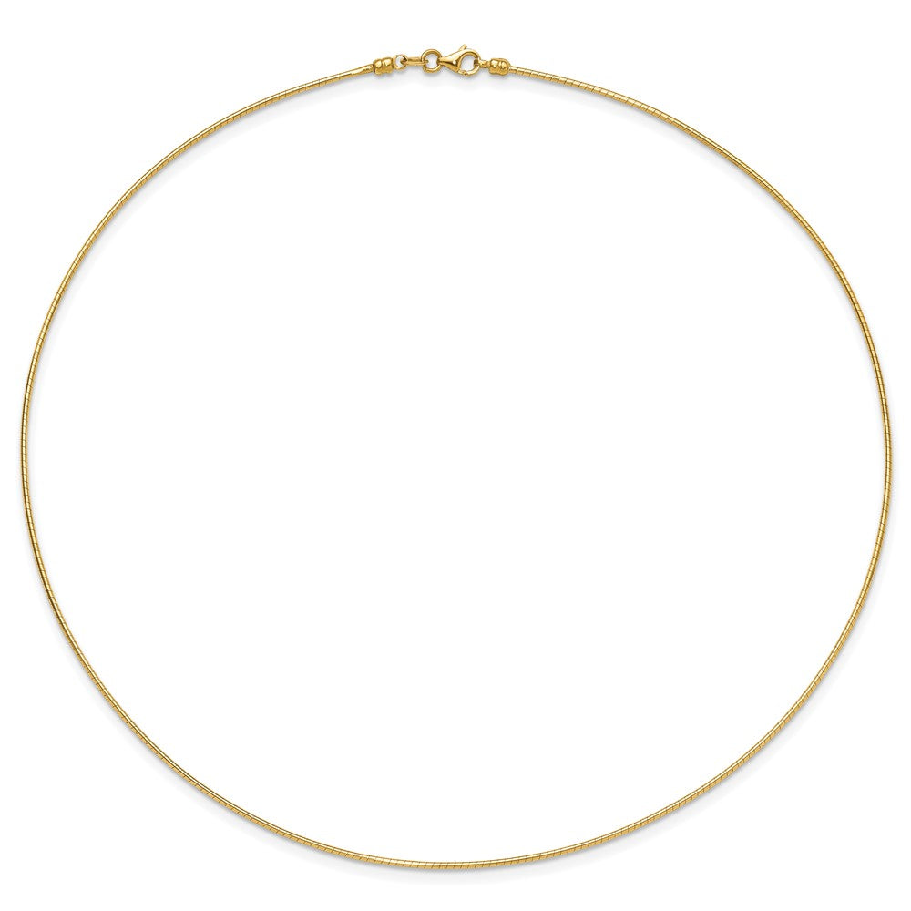14K Gelbgold 1.2mm Detachable Verschluss Omega Halskette
