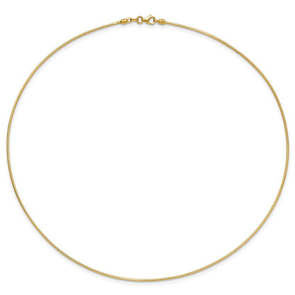 14K Gelbgold 1.2mm Detachable Verschluss Omega Halskette