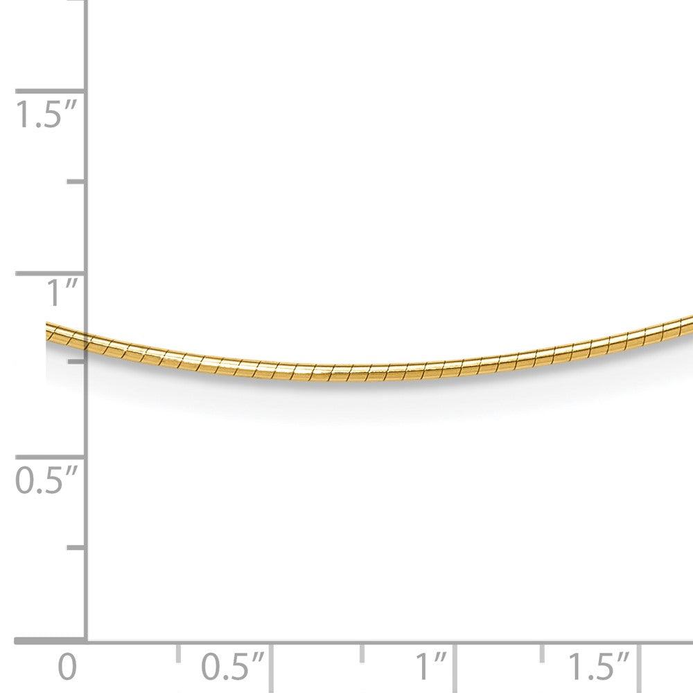 14K Gelbgold 1.2mm Detachable Verschluss Omega Halskette