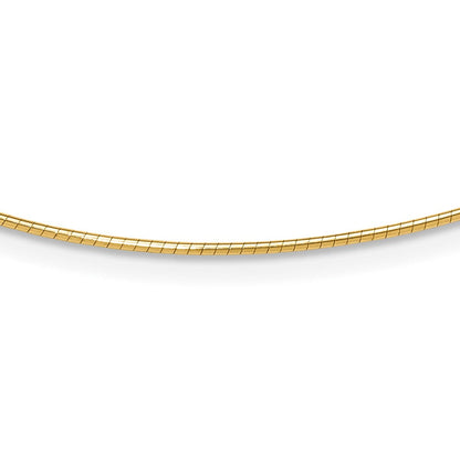 14K Gelbgold 1.2mm Detachable Verschluss Omega Halskette