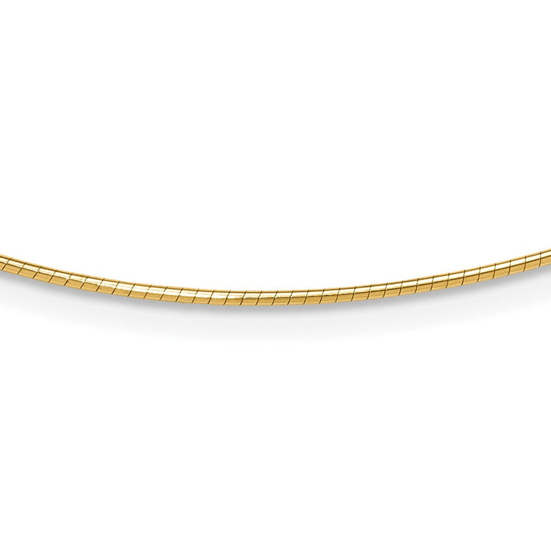 14K Gelbgold 1.2mm Detachable Verschluss Omega Halskette