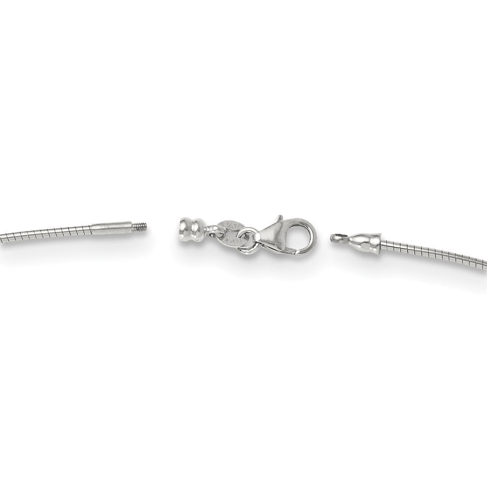 14K Weißgold 1.2mm Detachable Verschluss Omega Halskette