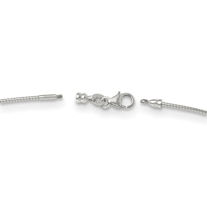 14K Weißgold 1.2mm Detachable Verschluss Omega Halskette
